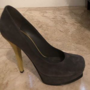 SOLD Authentic Fendi Gray Suede Pumps